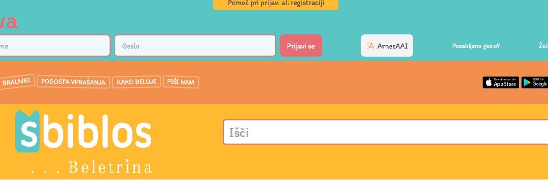 Izposoja e-knjig za učence 3. triletja (sBiblos)